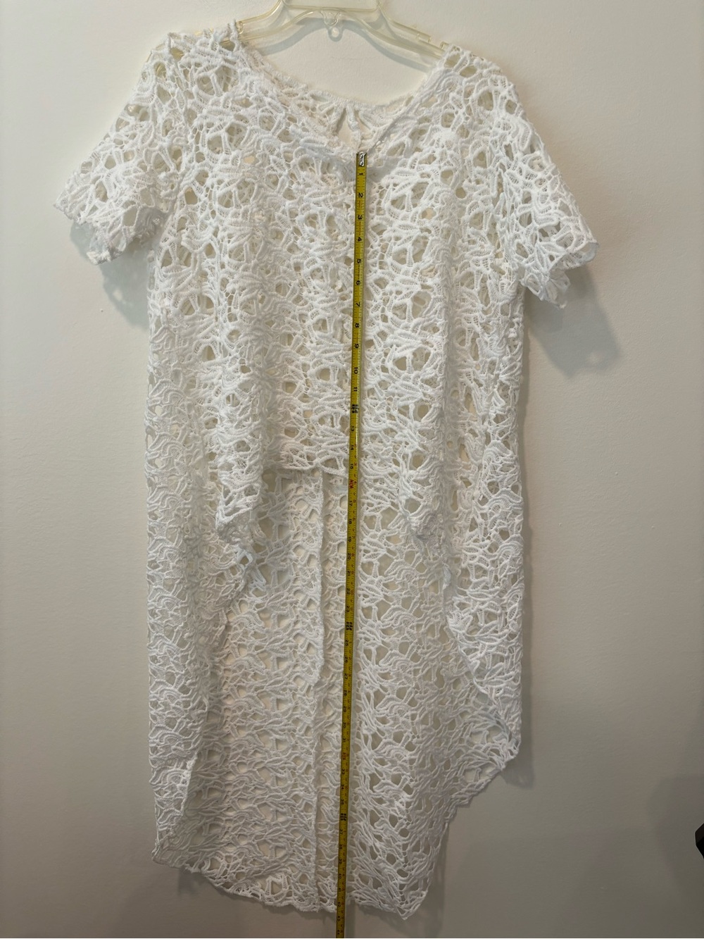 White Crochet Lace Overlay top